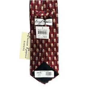 Vintage Enrico Rossini Europe Necktie 100% Silk Neck Tie Geometric AOP NWT